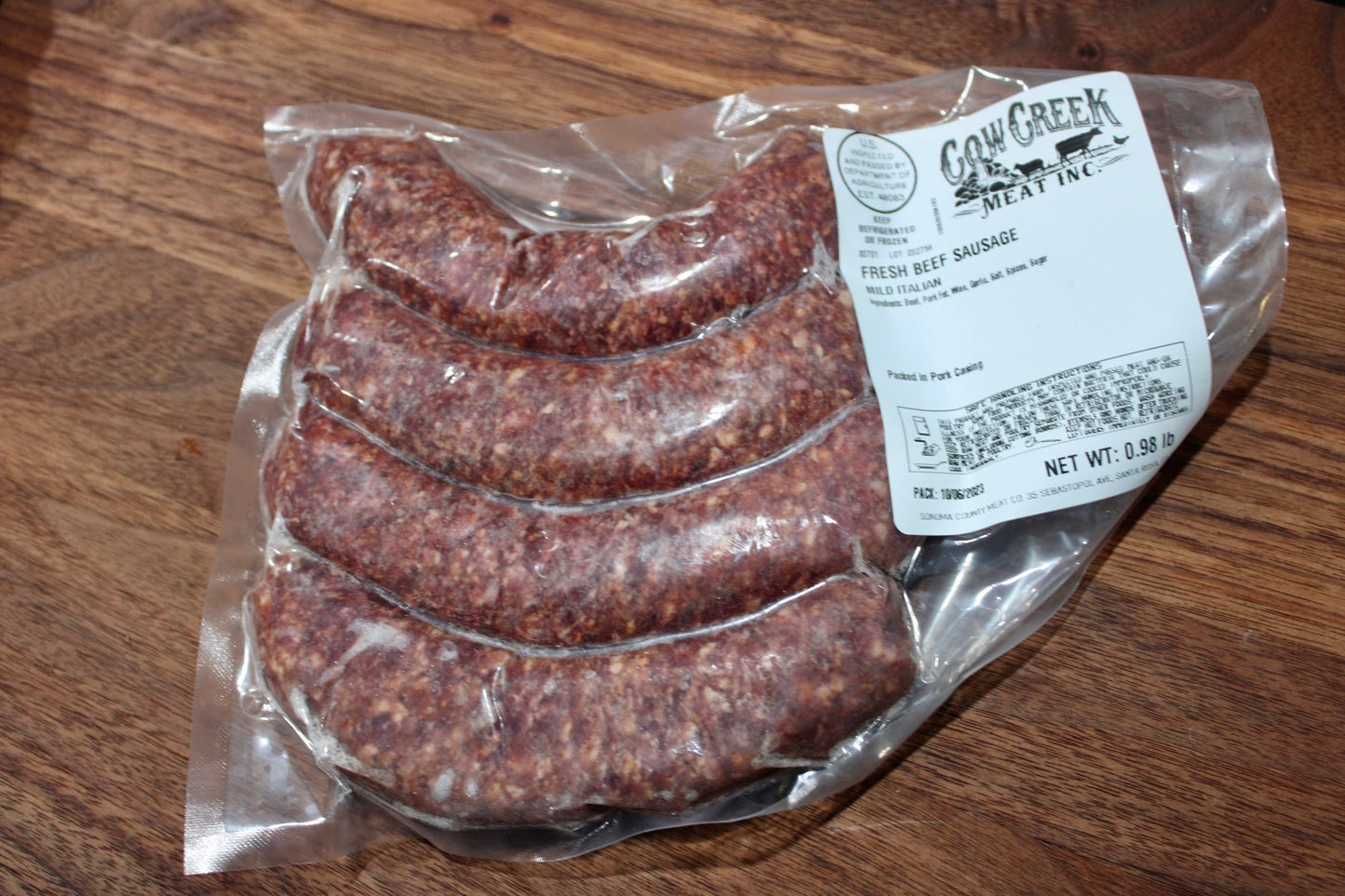 Mild Italian Beef Sausage