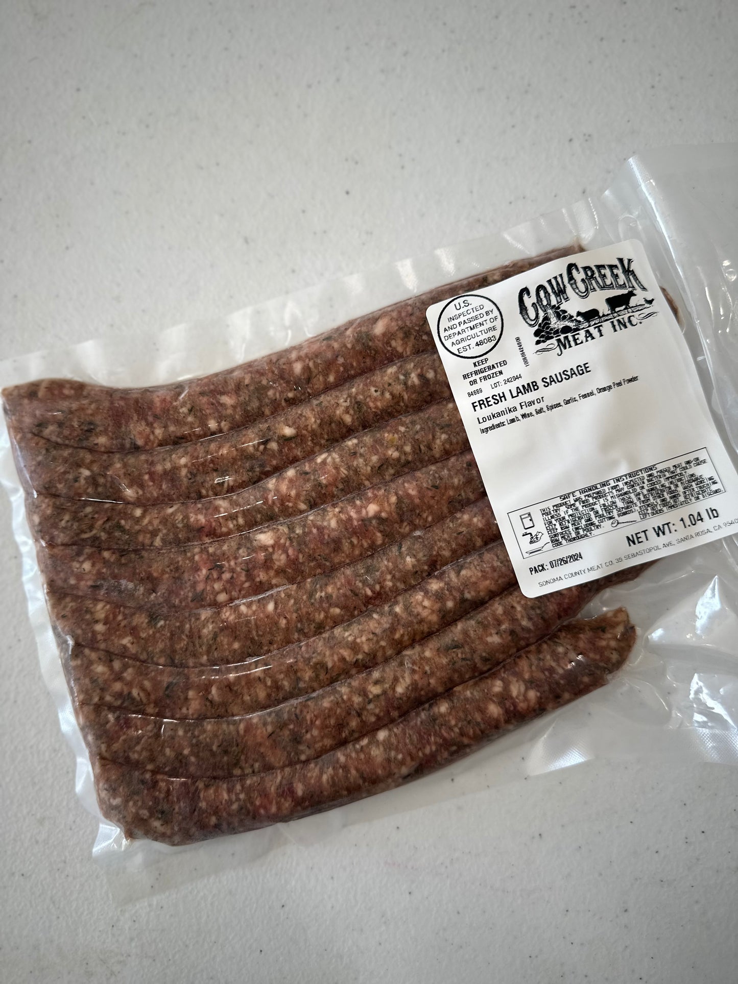 Loukanika Lamb Sausage
