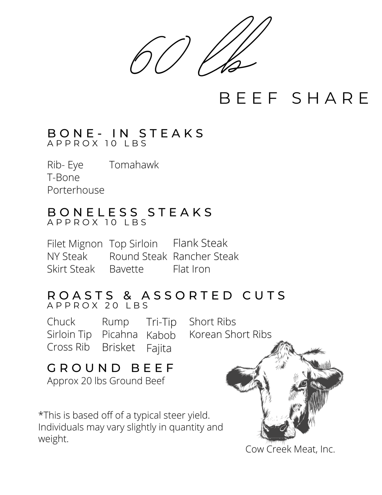 60 lb Beef Share